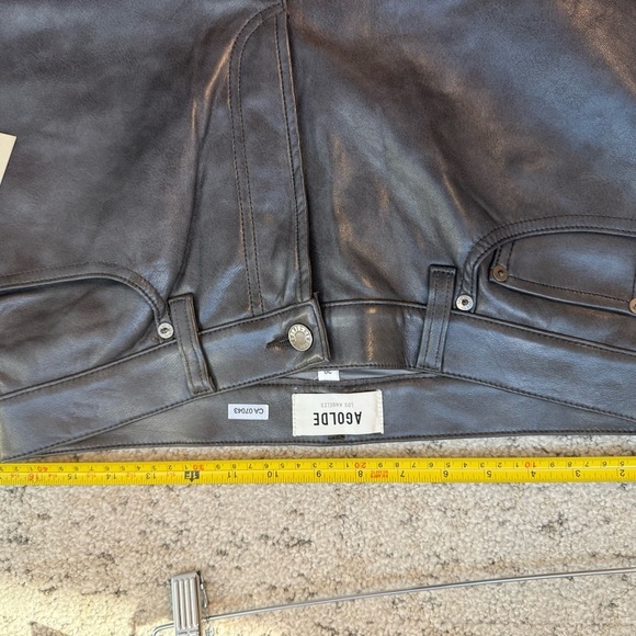 Agolde NWT 30 recycled leather dark gray Boot Cut Pants - Picture 12 of 17